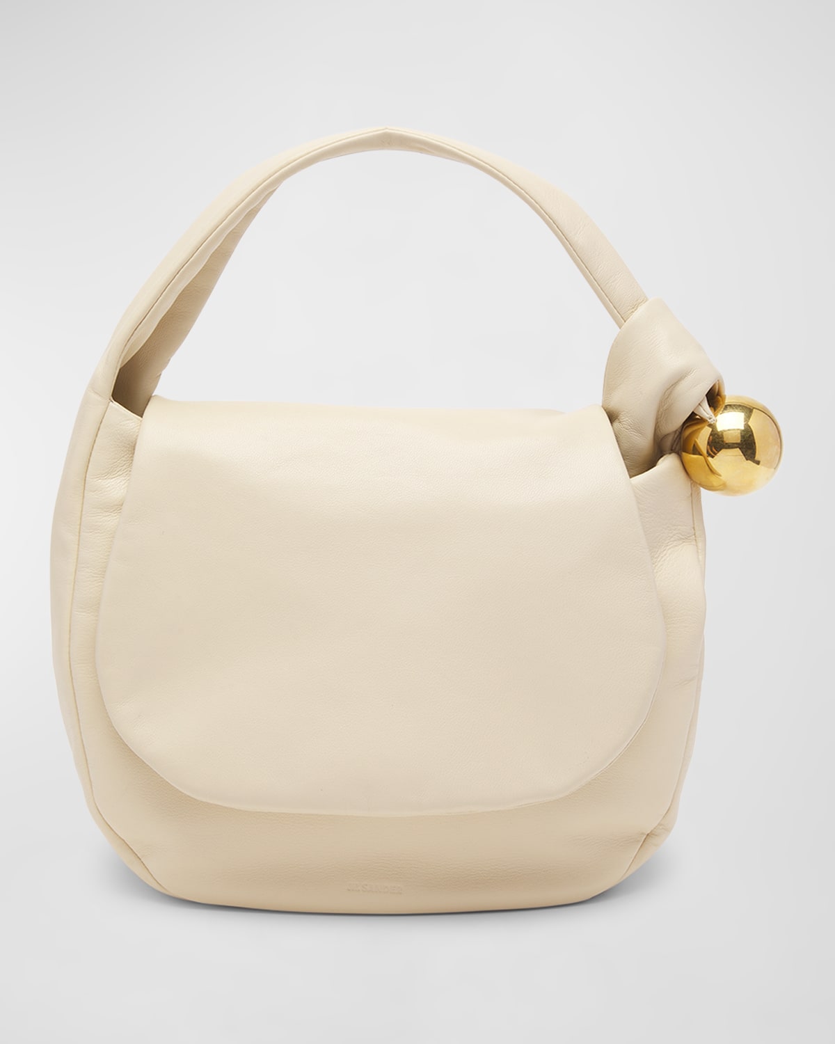 Jil Sander Sphere Flat Napa Leather Shoulder Bag