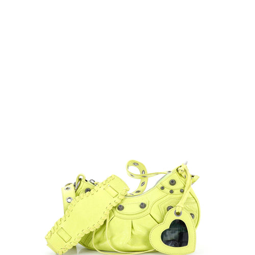 Le Cagole Giant Studs Shoulder Bag Leather XS