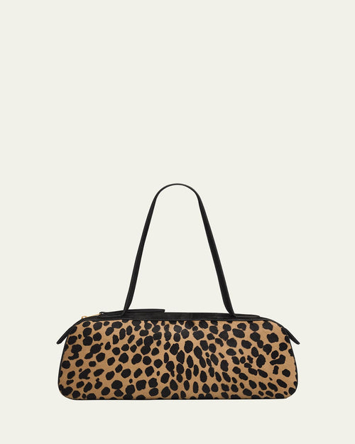 Simona Hyena-Print Calf Hair Shoulder Bag