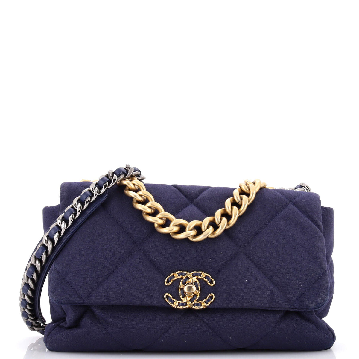 Chanel CHANEL 19 Flap Bag Quilted Canvas Large