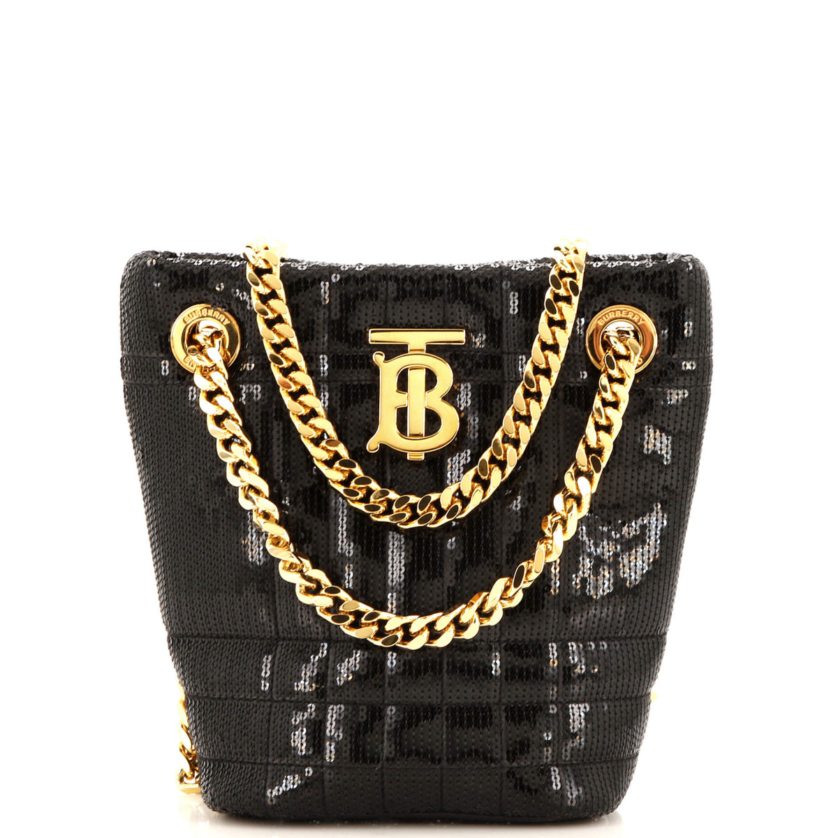 Burberry Lola Bucket Bag Quilted Sequin Mini