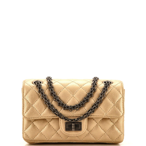 CHANEL Reissue 2.55 Flap Bag Quilted Metallic Calfskin Mini