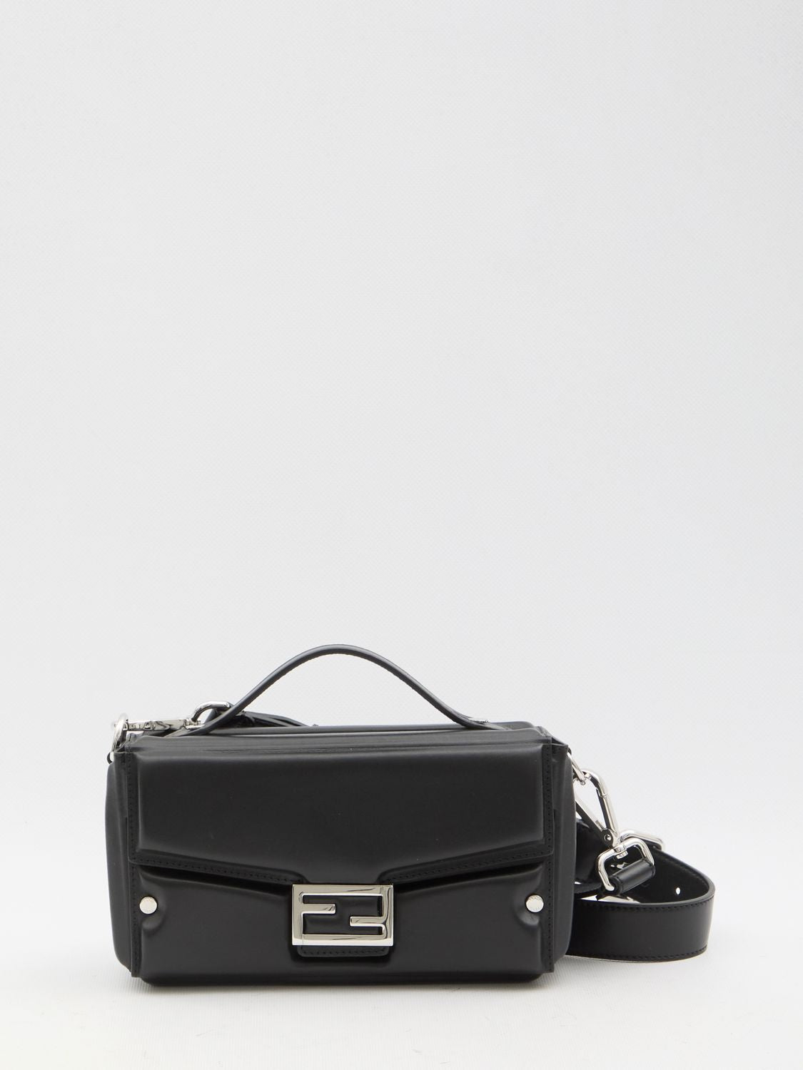 Fendi Men's Soft Trunk Baguette Bag in Black | 7VA565ASIV
