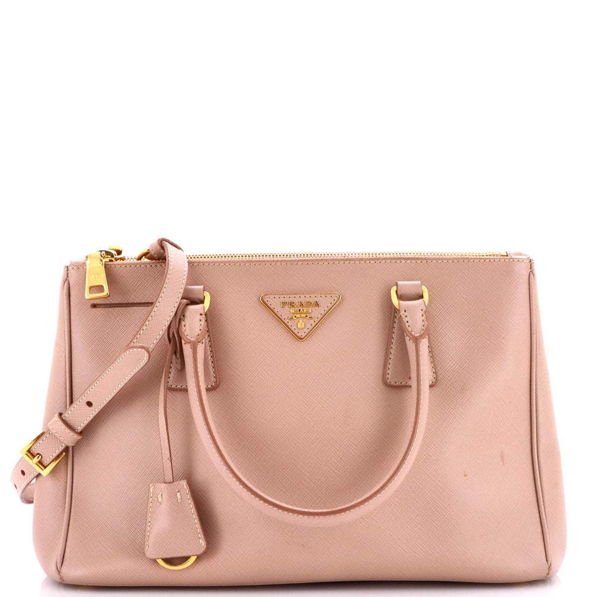 Prada PRADA Double Zip Lux Tote Saffiano Leather Small