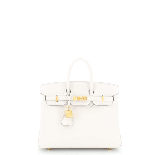 Birkin Handbag Grey Swift with Gold Hardware 25