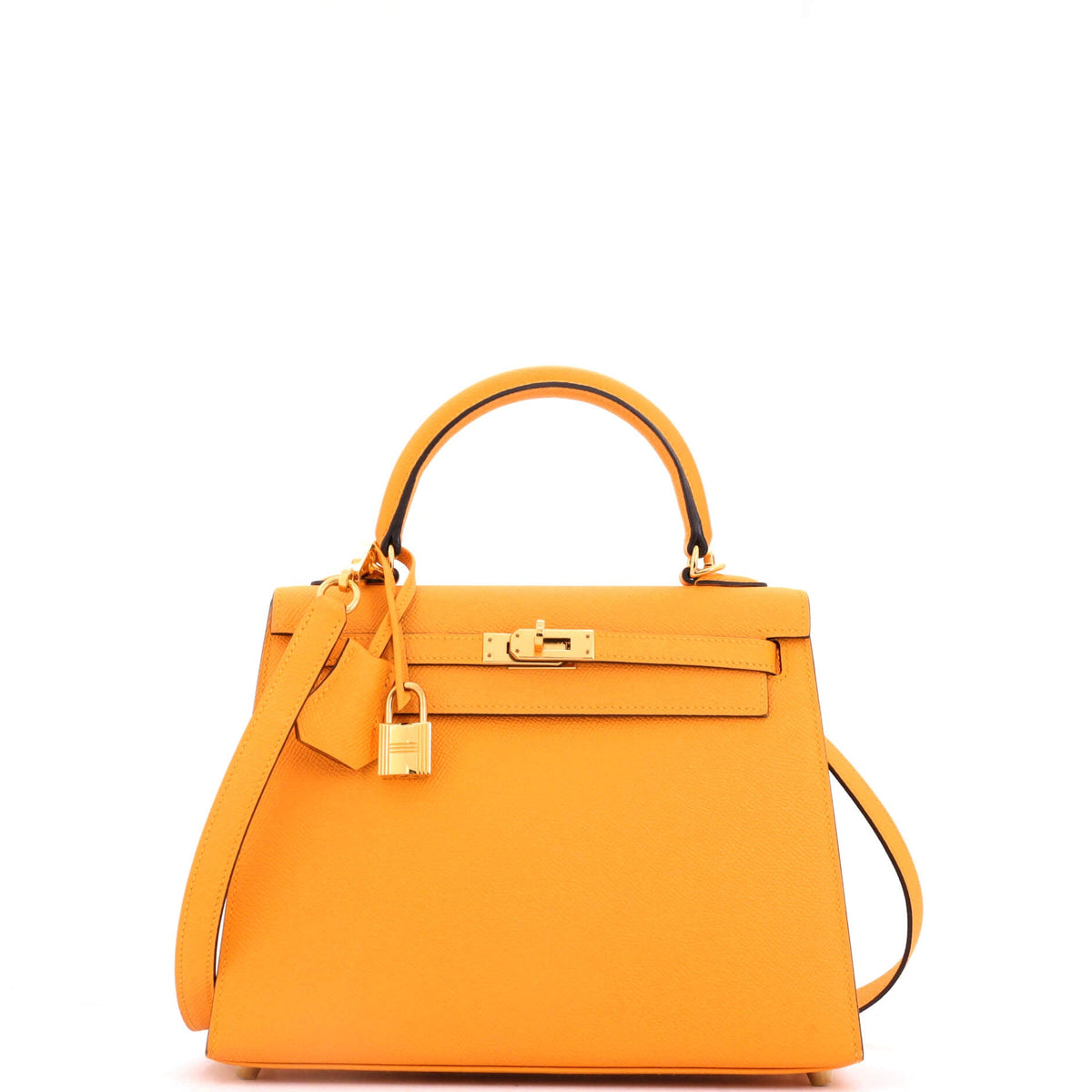 Herm?s Kelly Handbag Jaune D'Or Epsom with Gold Hardware 25