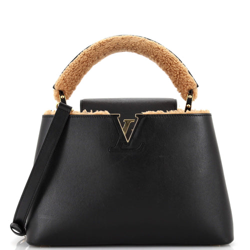 Capucines Bag Leather with Shearling MM