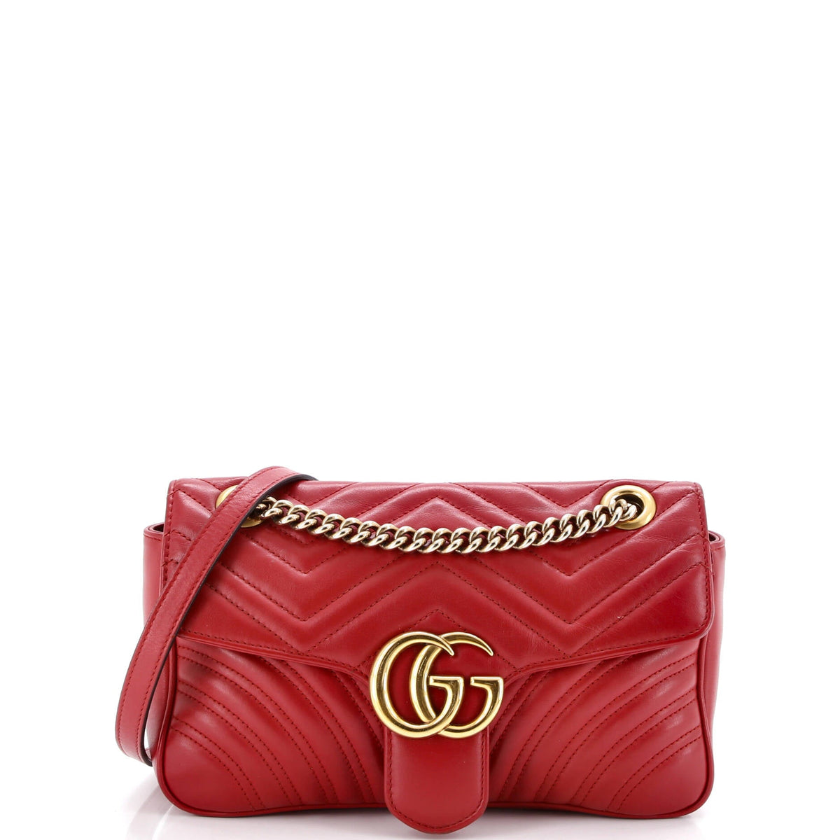Gucci GUCCI GG Marmont Flap Bag Matelasse Leather Small