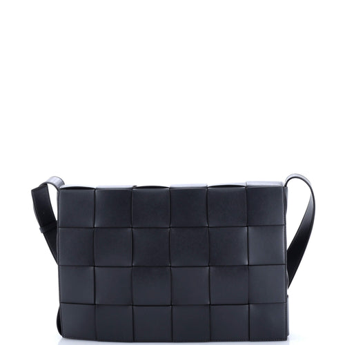 Cassette Messenger Bag Maxi Intrecciato Leather Medium