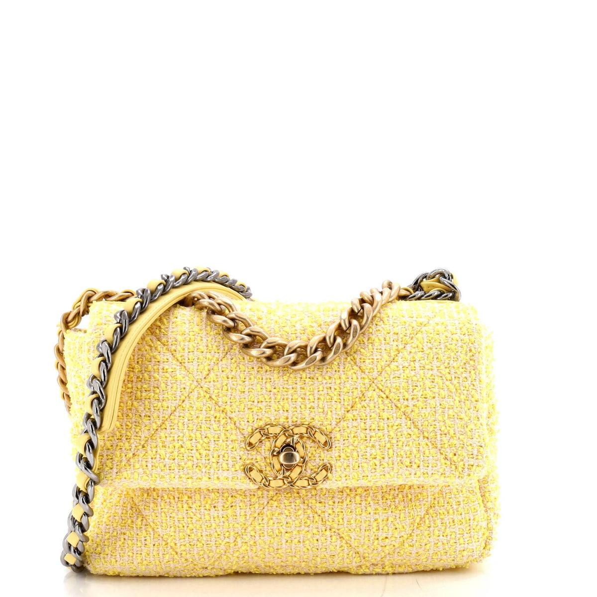 Chanel CHANEL 19 Flap Bag Quilted Tweed Medium