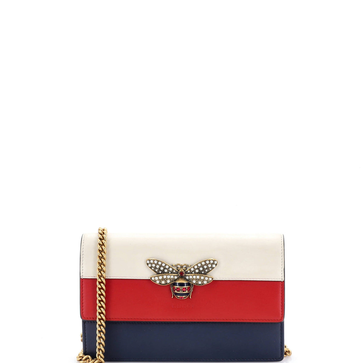 Gucci GUCCI Queen Margaret Chain Wallet Leather Mini