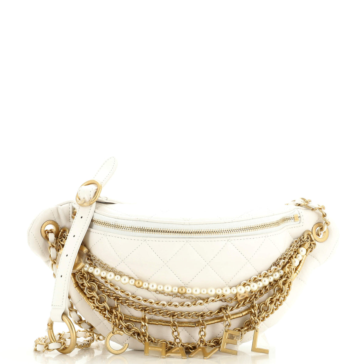 Chanel CHANEL All About Chains Waist Bag Quilted Lambskin