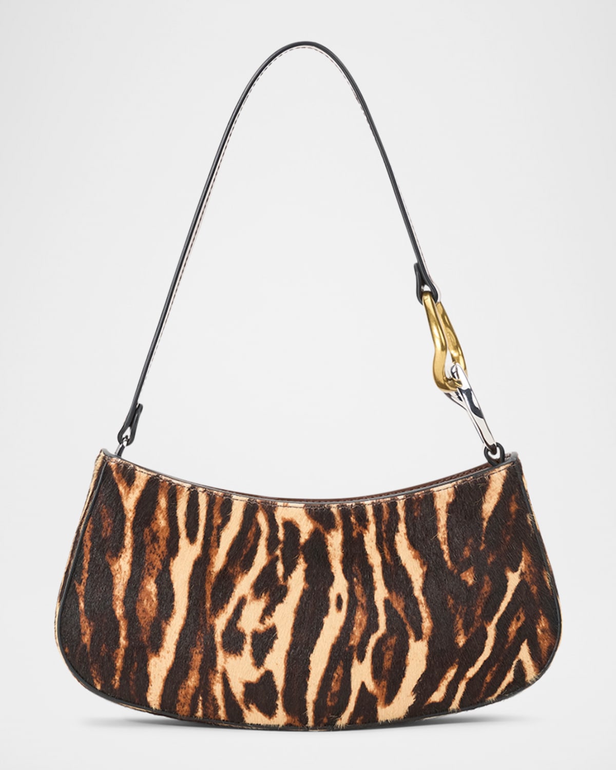 Staud Ollie Leopard Faux Hair Shoulder Bag