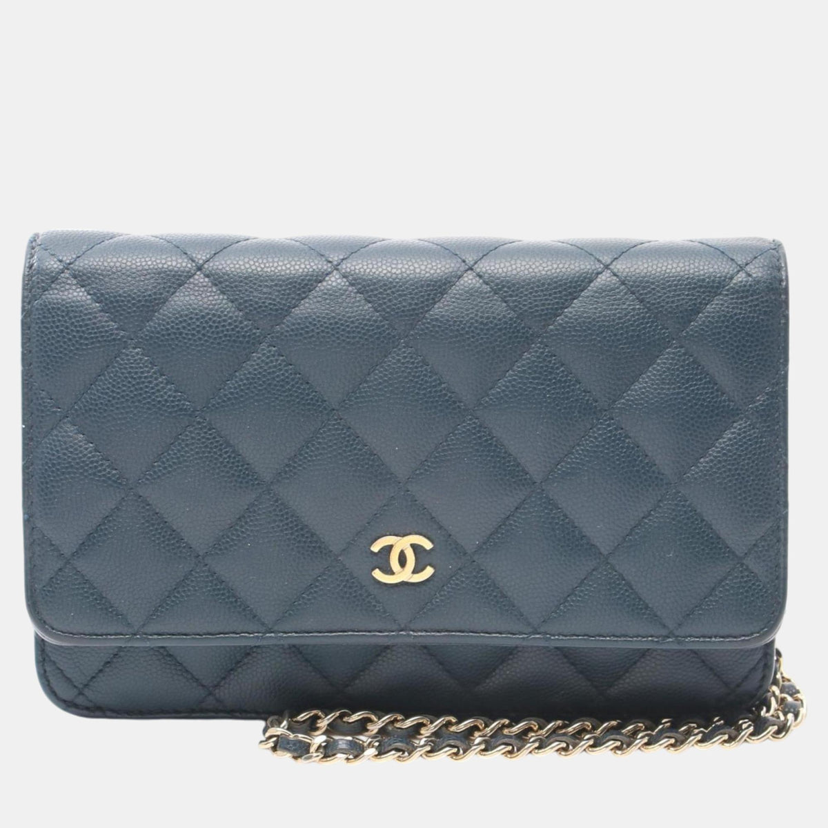 Chanel Blue Caviar Skin Matelasse Shoulder Bag