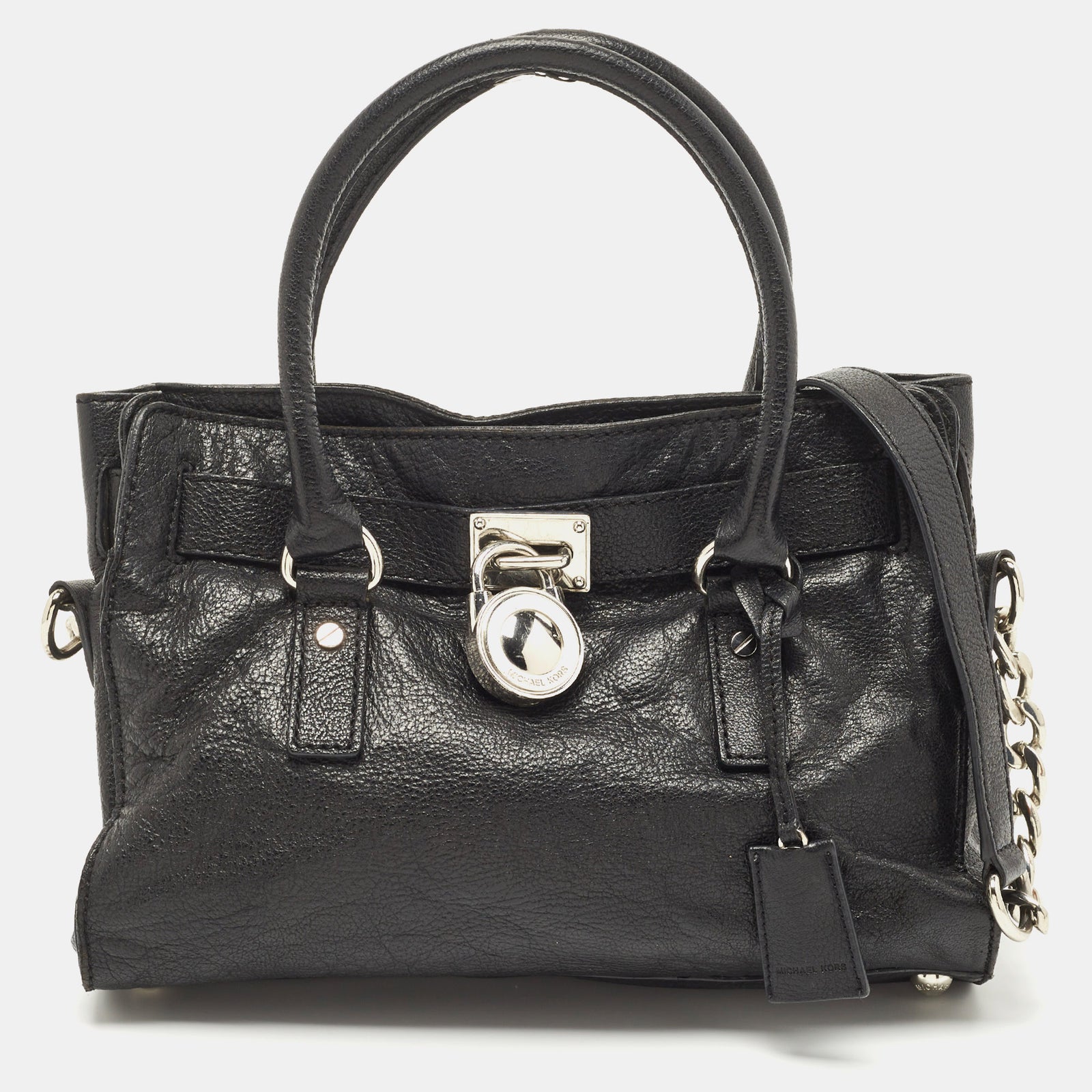 Michael Kors Black Leather East West Hamilton Tote