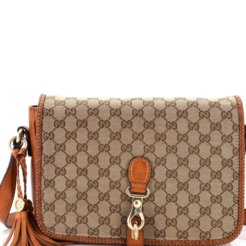 GUCCI Marrakech Messenger Bag GG Canvas with Leather Medium