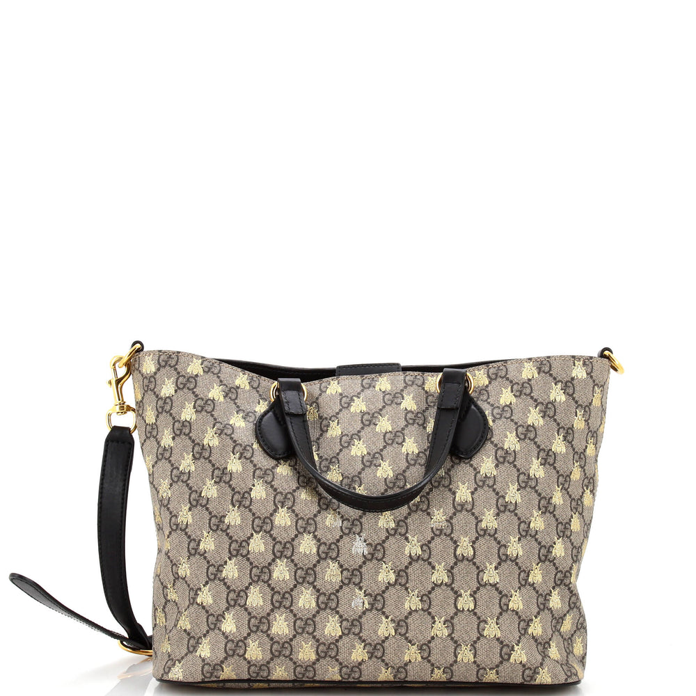 GUCCI Convertible Soft Tote Printed GG Coated Canvas Small