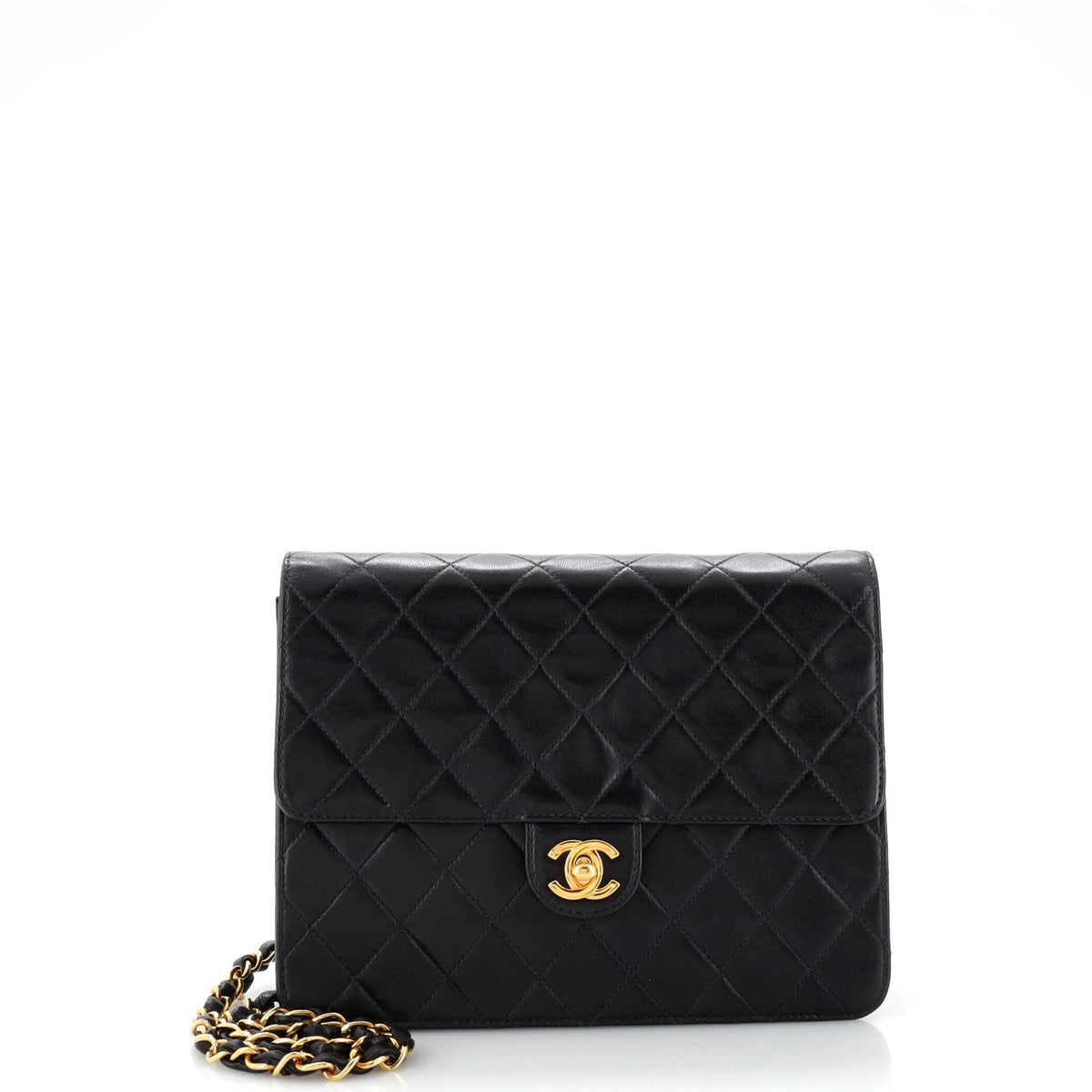 Chanel CHANEL Vintage Clutch with Chain Quilted Leather Small