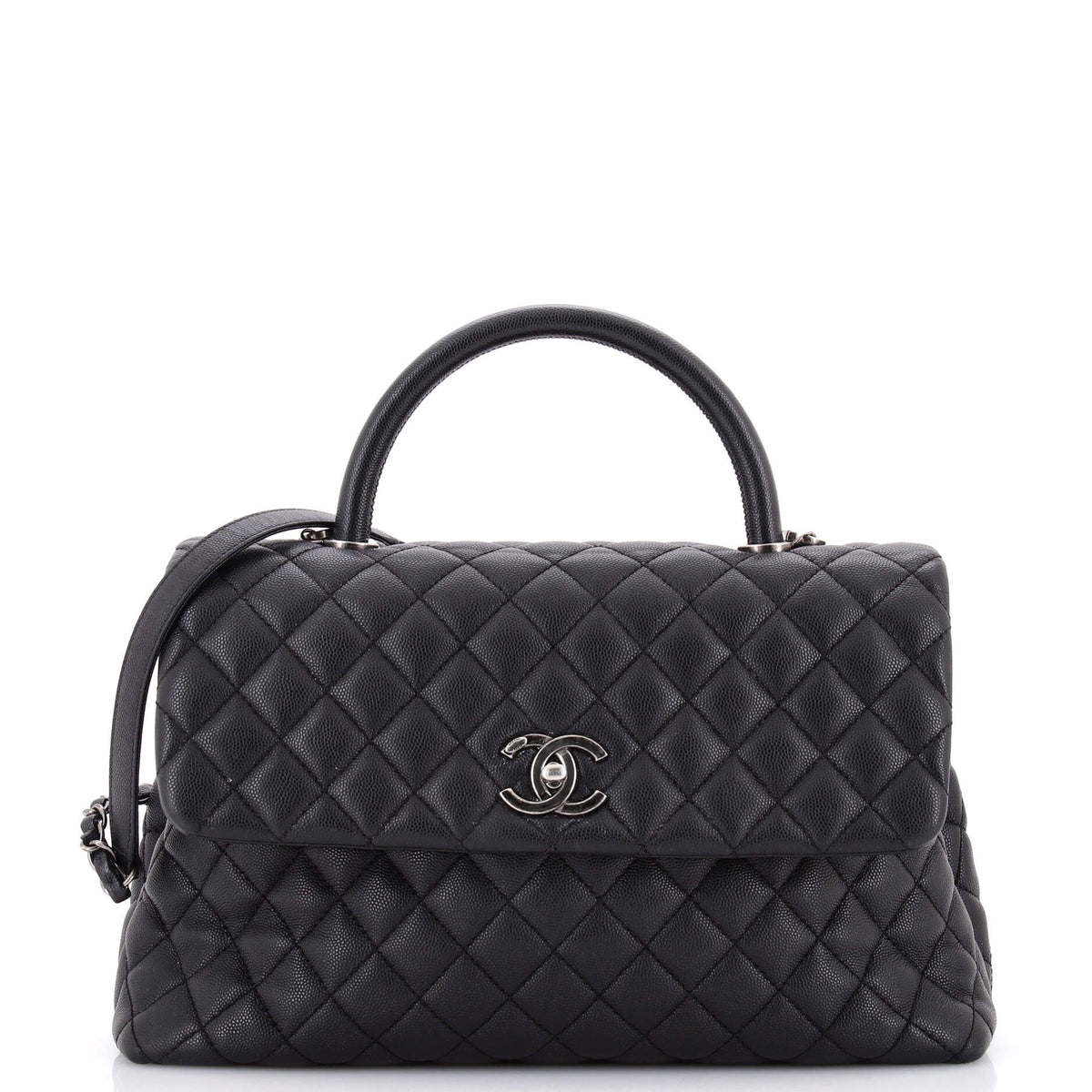 Chanel CHANEL Coco Top Handle Bag Quilted Caviar Medium