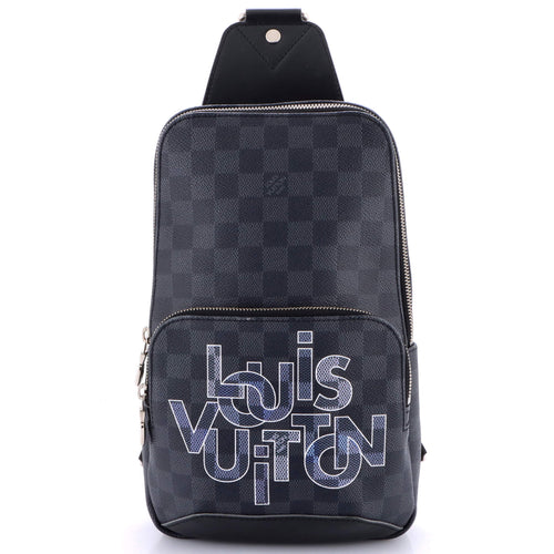Avenue Sling Bag Limited Edition Interlinked Logo Damier Graphite