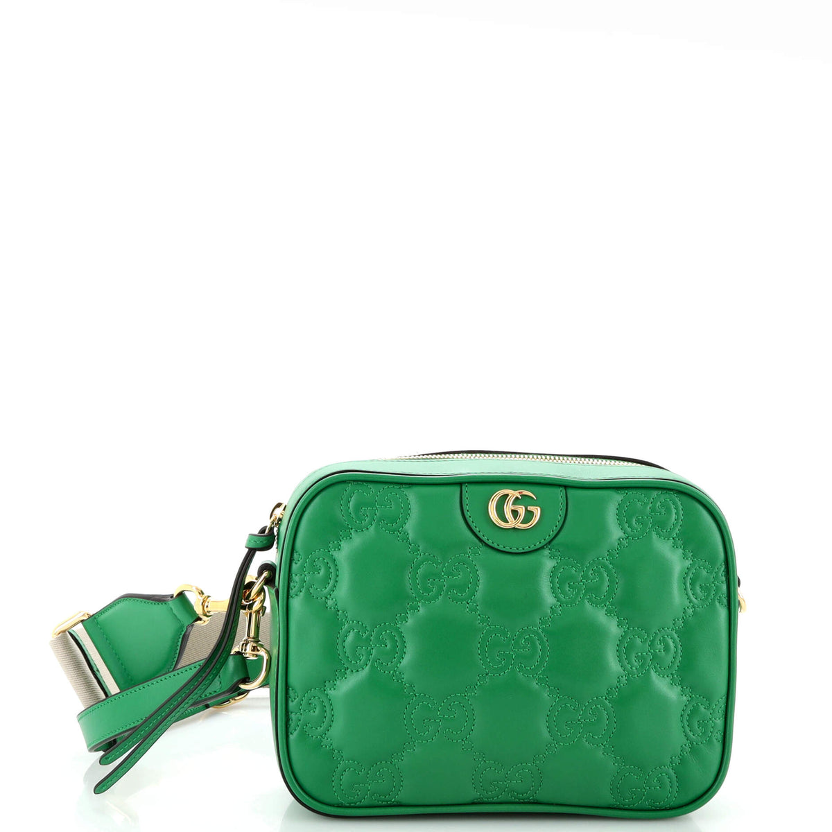 Gucci GUCCI Zip Camera Bag GG Matelasse Leather Small