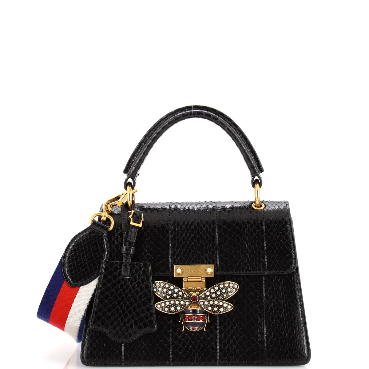 Gucci GUCCI Queen Margaret Top Handle Bag Snakeskin Small