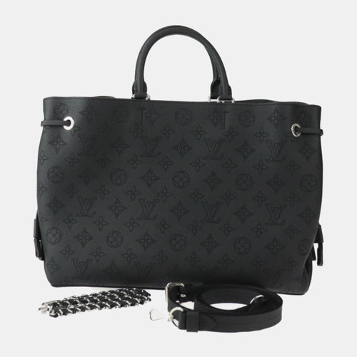 Black Calf leather Monogram Mahina Bella Tote Bag