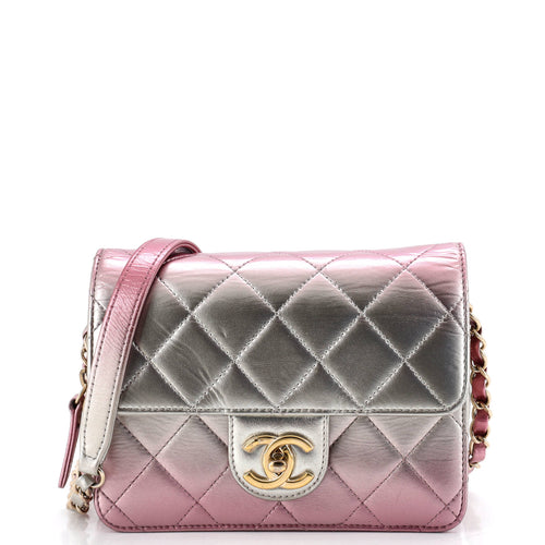 CHANEL Like a Wallet Flap Bag Quilted Gradient Metallic Lambskin Mini