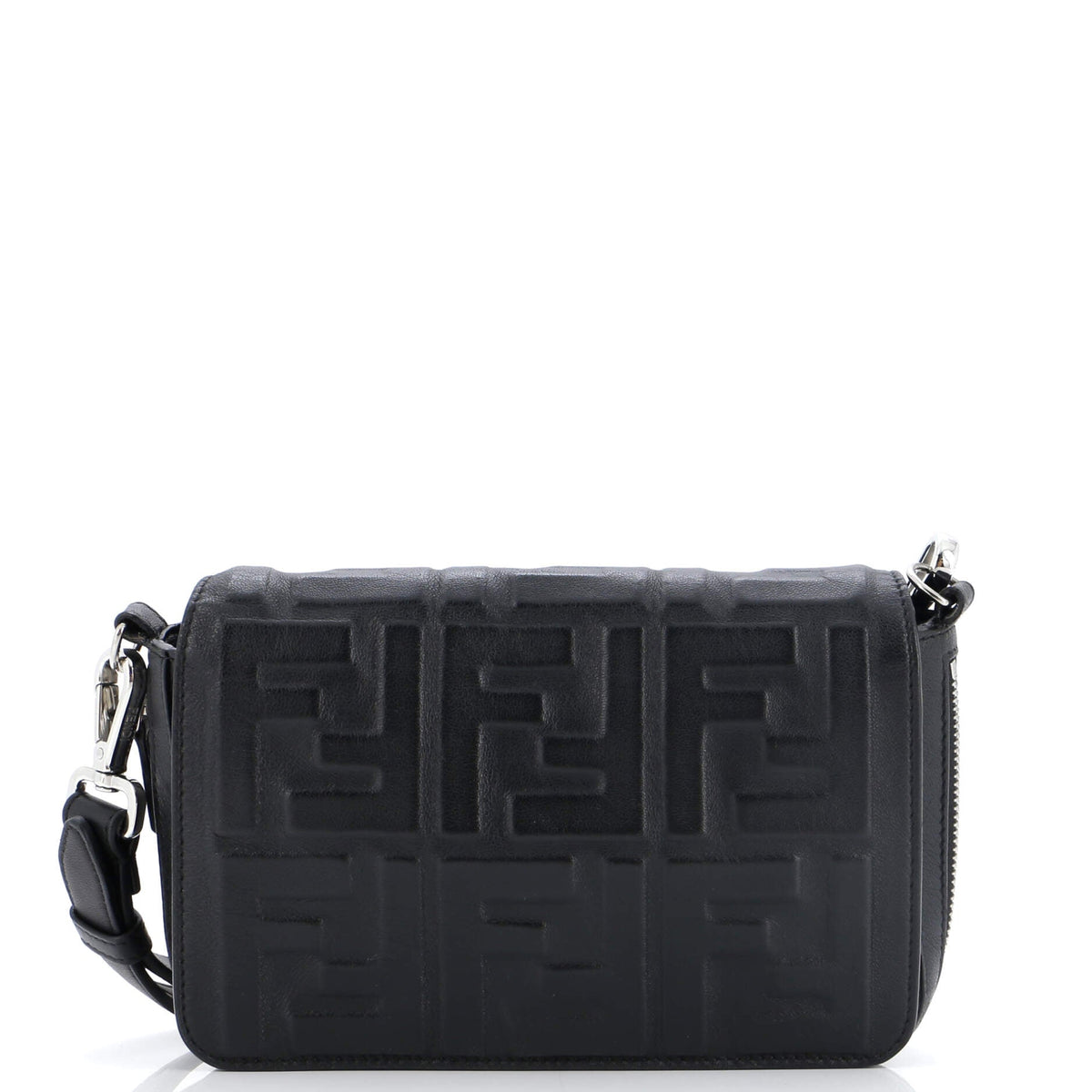 Fendi FENDI Expandable Flap Bag Zucca Embossed Leather