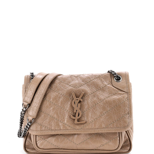 Niki Chain Flap Bag Matelasse Chevron Leather Baby