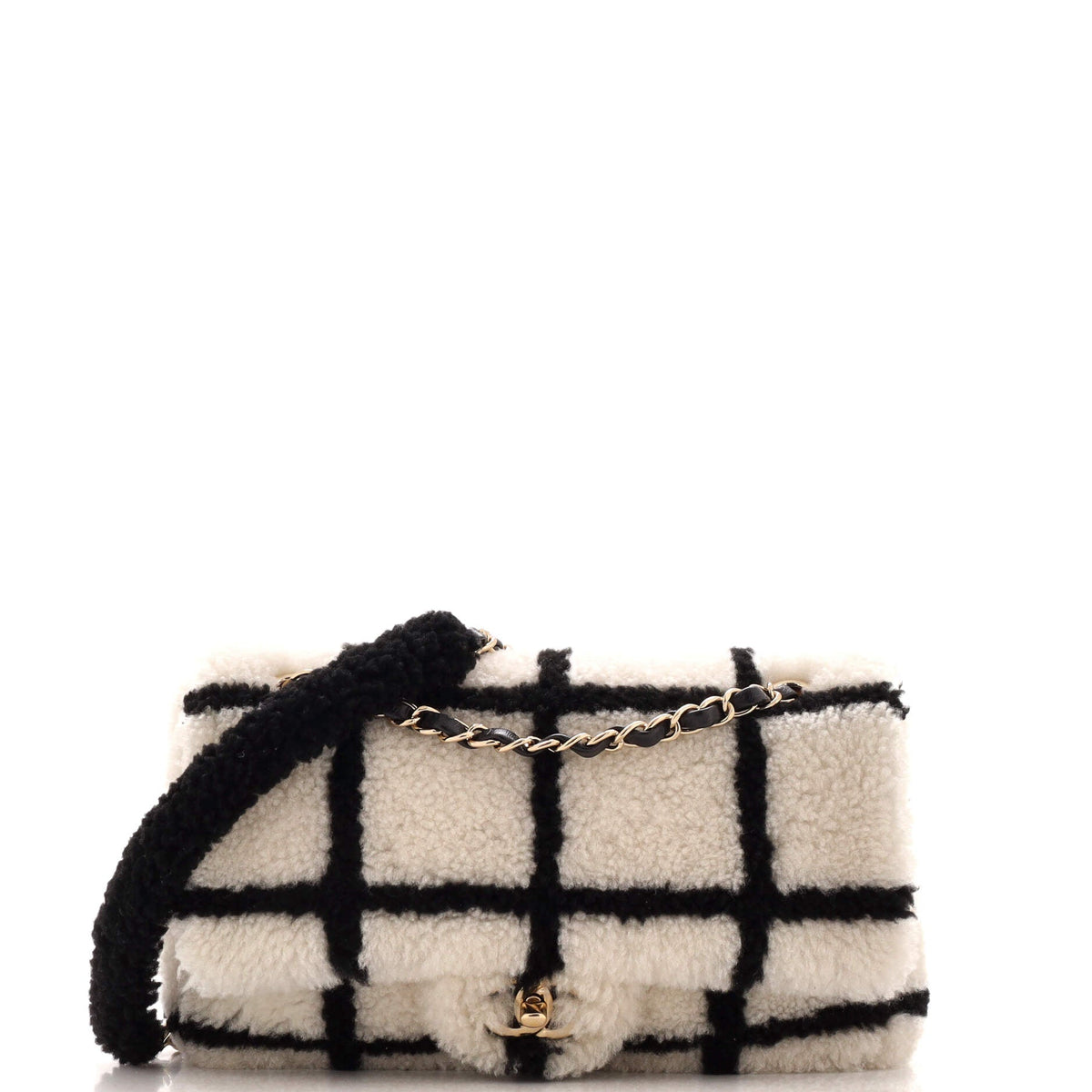 Chanel CHANEL CC Flap Bag Square Printed Shearling Large