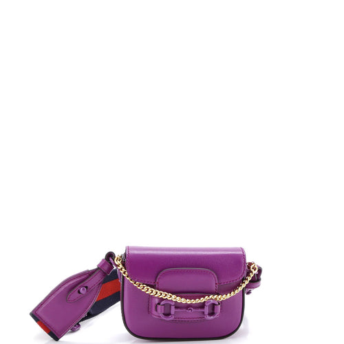 GUCCI Horsebit 1955 Flap Wallet with Strap Leather