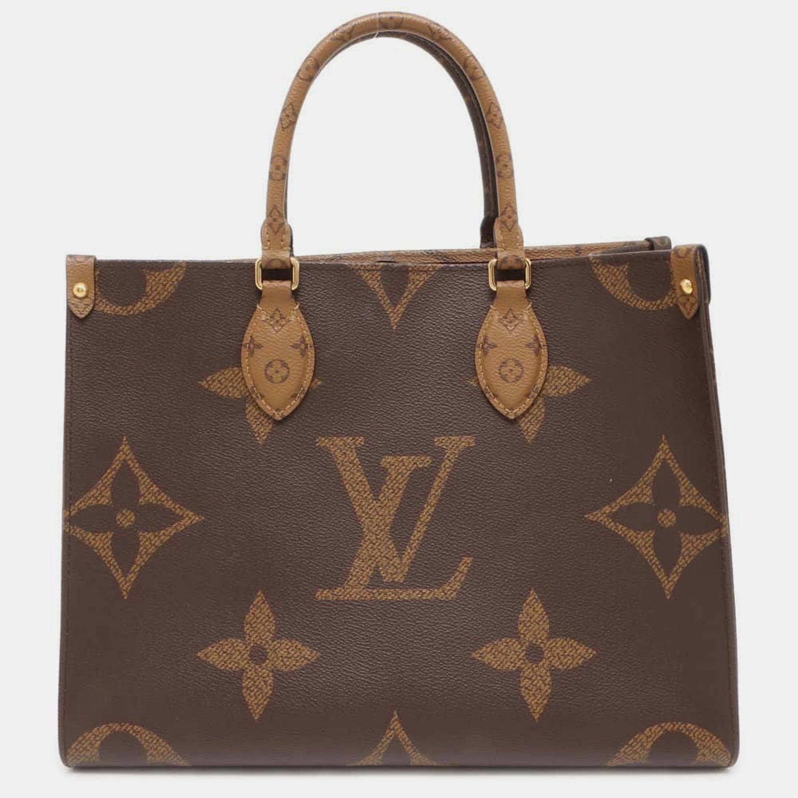 Louis Vuitton Sac géant Onthego MM en toile monogrammée rouge inversée