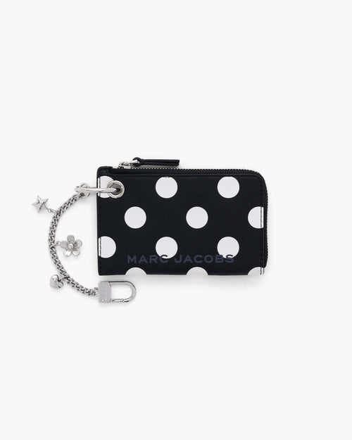 Marc Jacobs The Dots Top Zip Charm Wallet in Black Multi