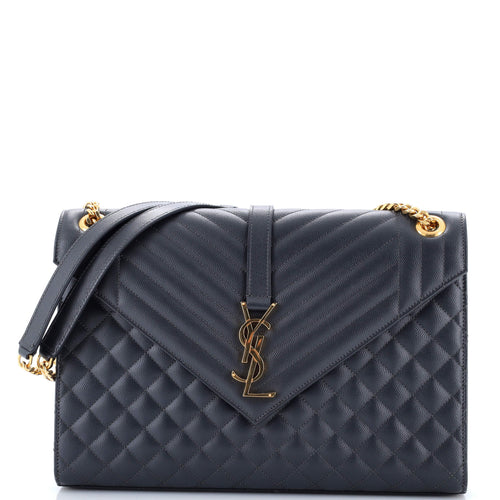 Classic Monogram Envelope Satchel Mixed Matelasse Leather Large