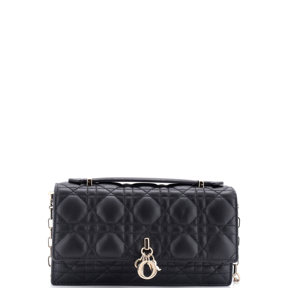 My Dior Top Handle Flap Bag Cannage Quilt Lambskin Mini