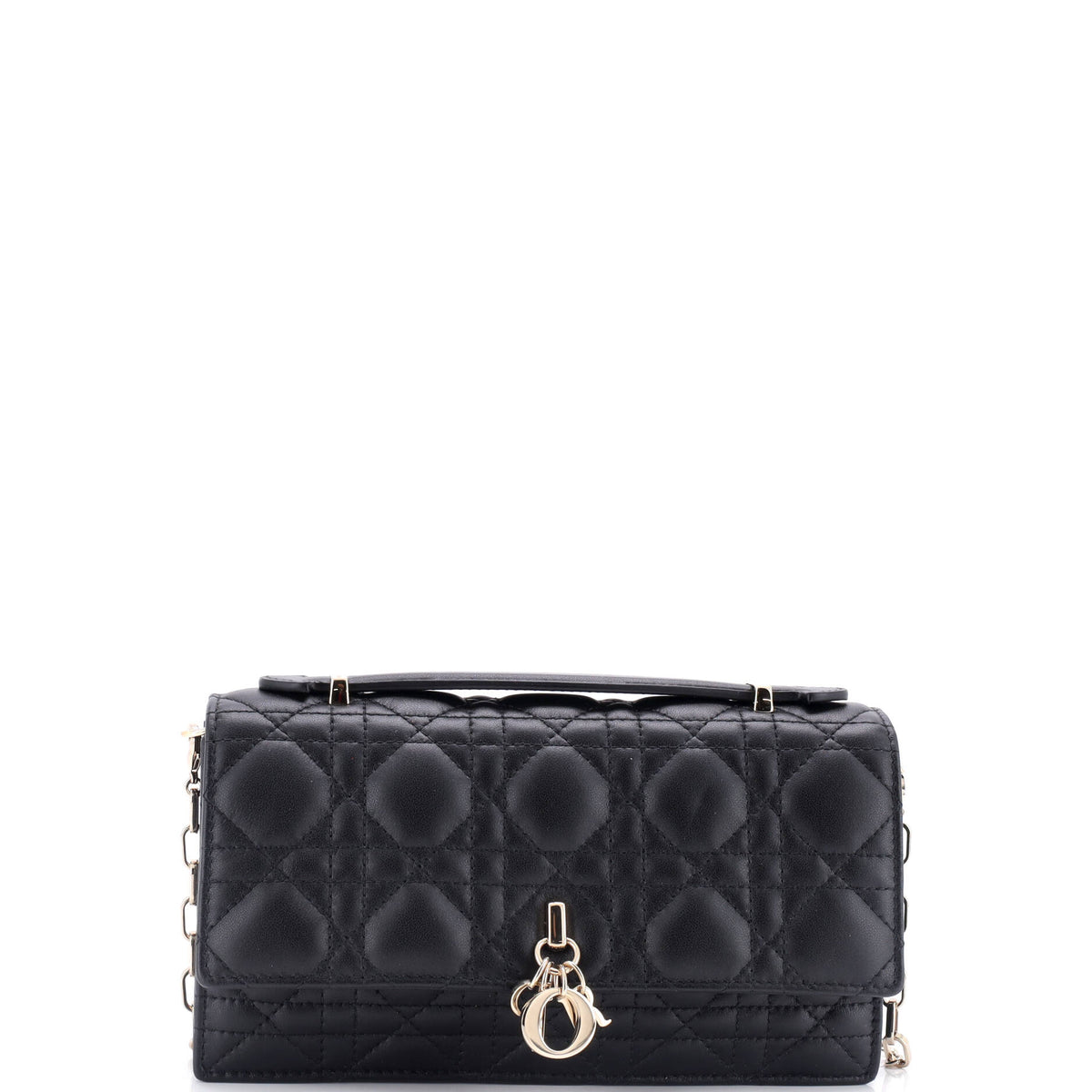 Christian Dior My Dior Top Handle Flap Bag Cannage Quilt Lambskin Mini