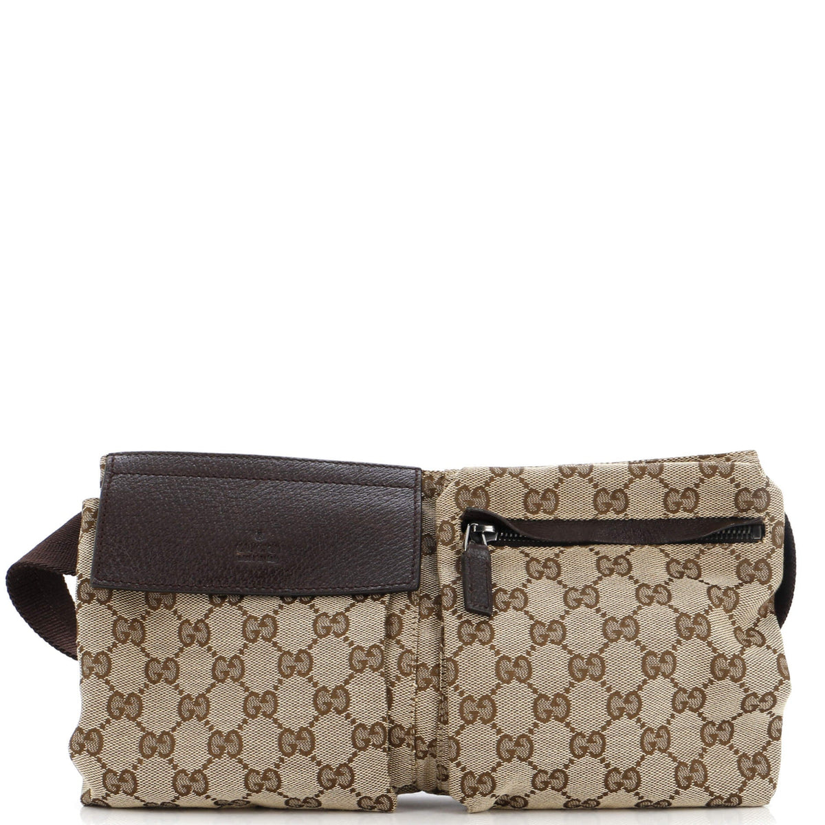 Gucci GUCCI Vintage Double Belt Bag GG Canvas