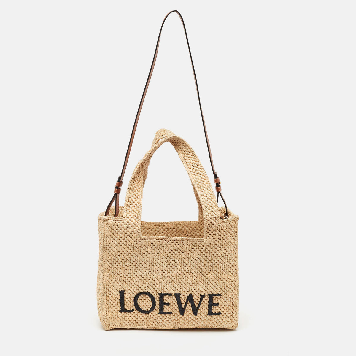 Loewe Natural Raffia Medium Font Tote