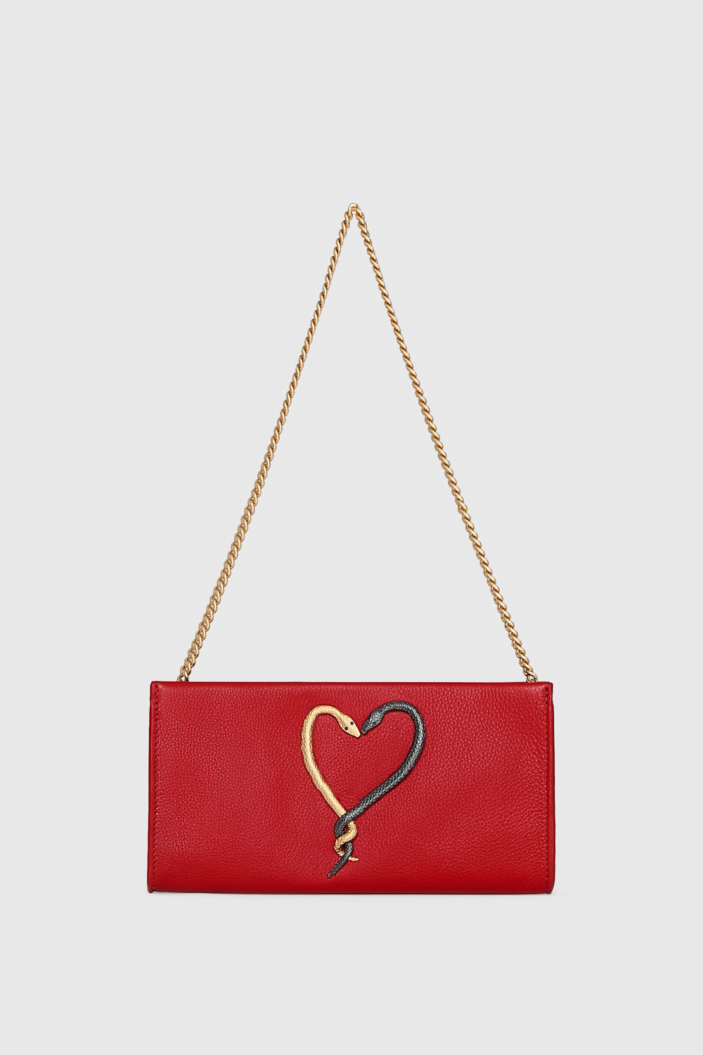 Rebecca Minkoff Year Of The Snake Heart Clutch Bag In Seduction Red