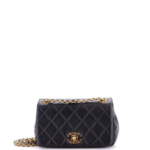 CHANEL Chain Infinity Flap Bag Quilted Lambskin Mini