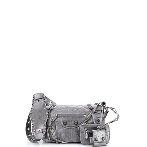 Le Cagole Giant Studs Full Flap Bag Leather XS