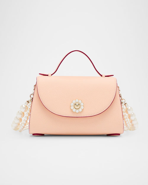 Valentine Pearly Pochette Leather Crossbody Bag