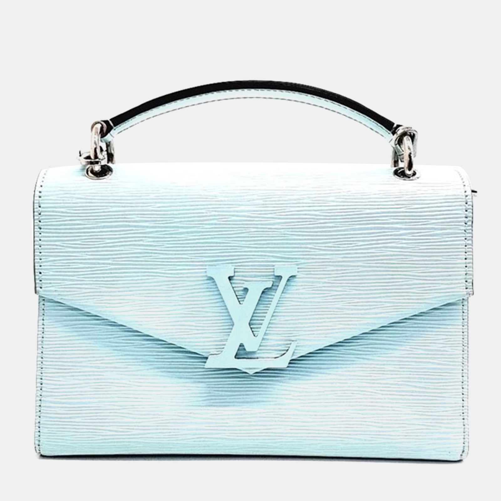 Louis Vuitton Sac à poignée supérieure Grenelle Pochette en cuir épi bleu