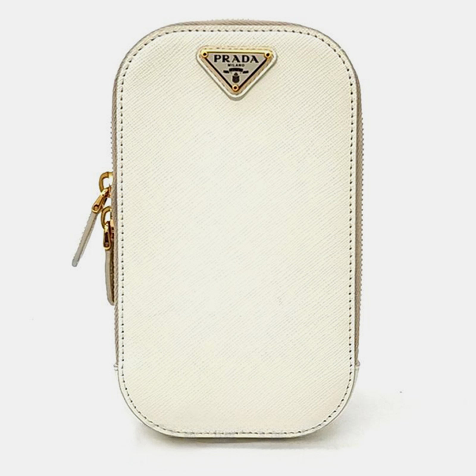 Prada White Saffiano Leather Mini Crossbody Bag