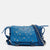 Blue Studded Leather Flap Crossbody Bag