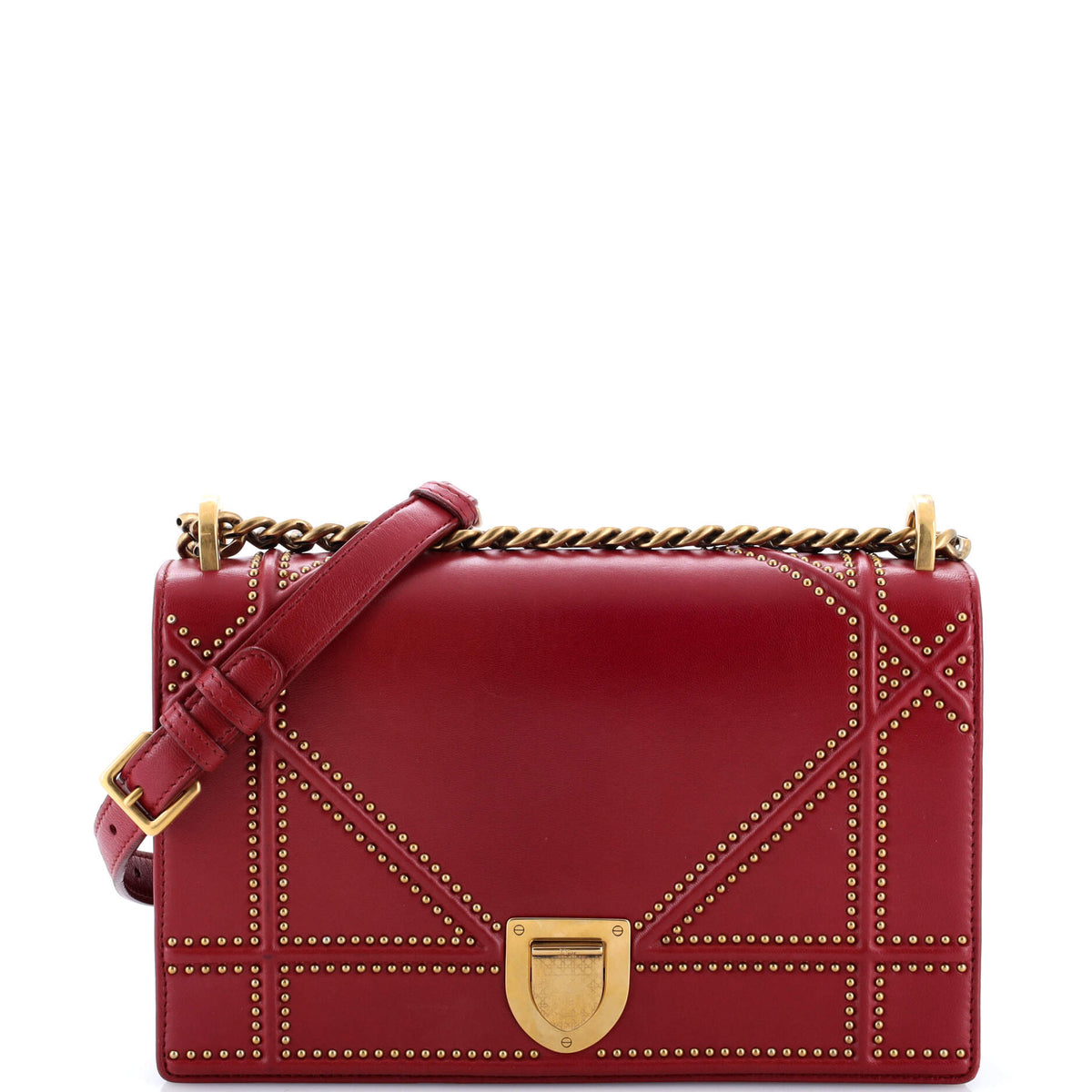Christian Dior Diorama Flap Bag Studded Leather Medium