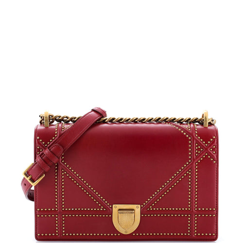 Diorama Flap Bag Studded Leather Medium