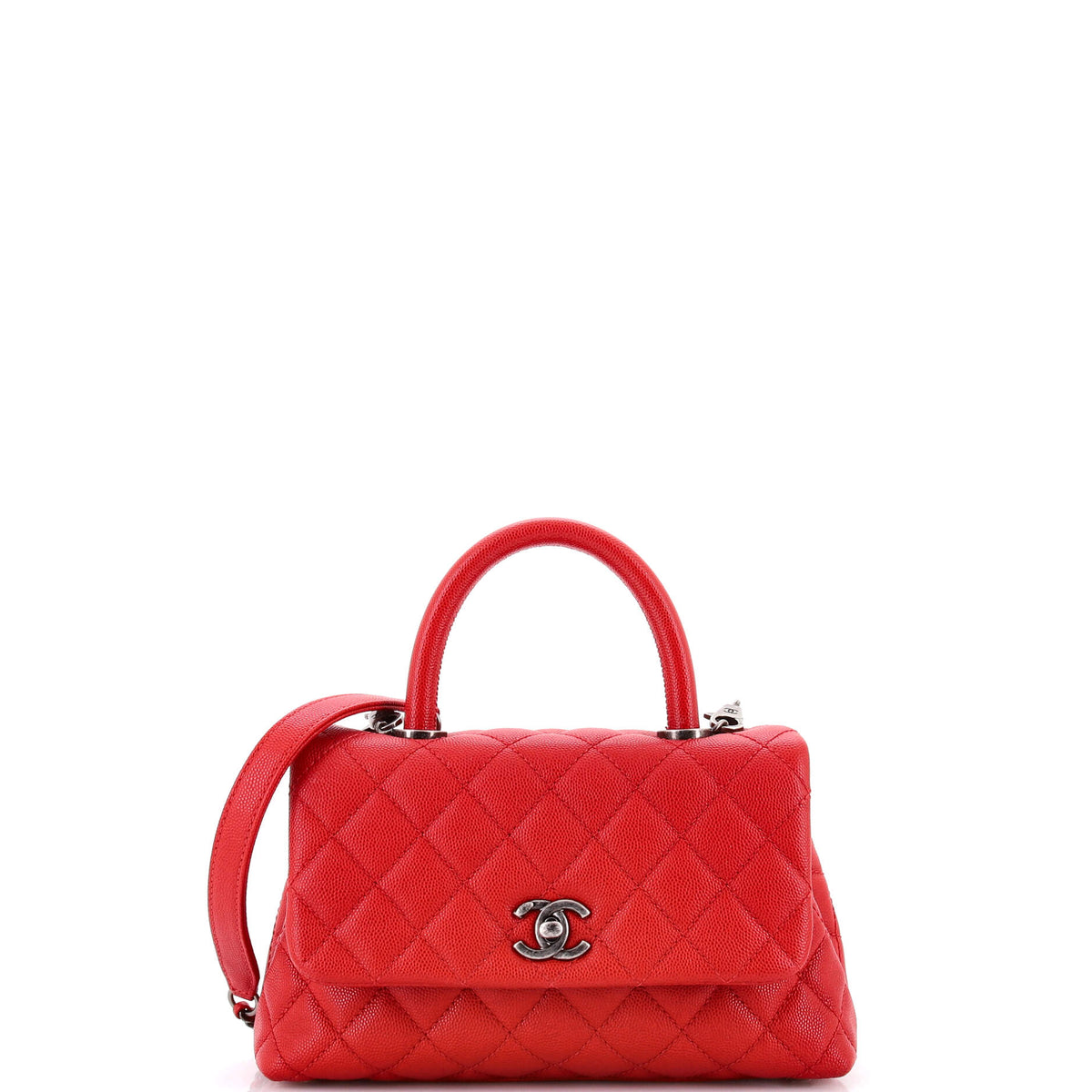Chanel CHANEL Coco Top Handle Bag Quilted Caviar Mini