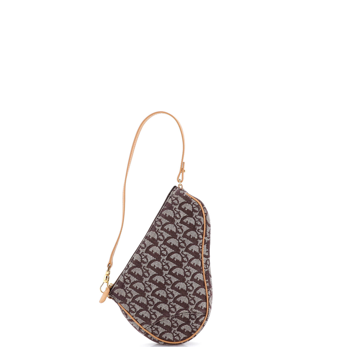 Christian Dior Vintage Saddle Bag Diorissimo Coated Canvas Mini